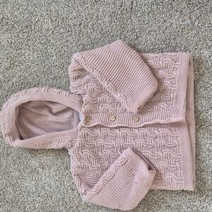 Beautiful Cable Knit Sweater Coar With Hood